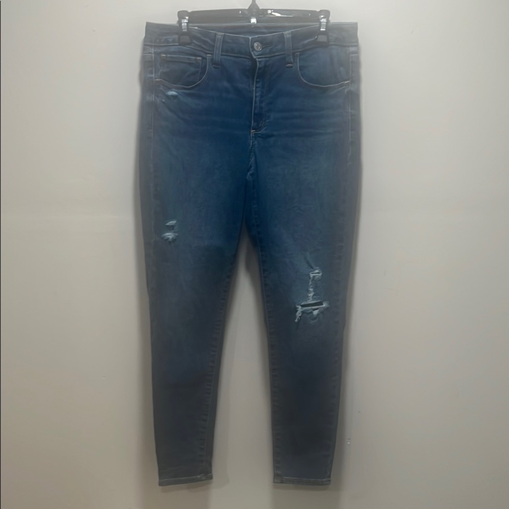 Women's Blue Distressed Jeans